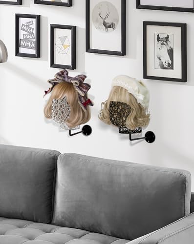 CHADWICK 21-Inch Open Metal Mannequin Head Wall Mount, Black - Image 4