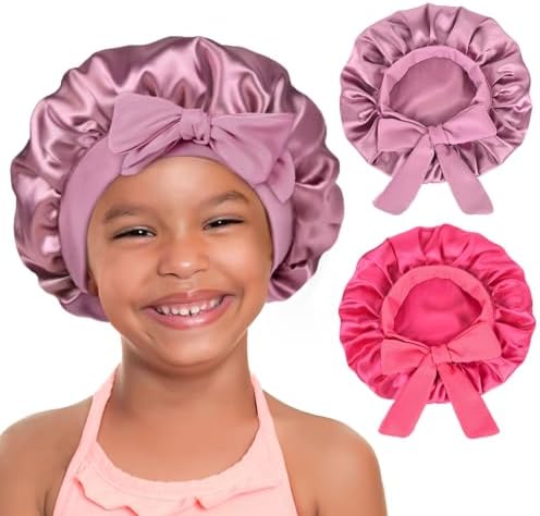 YANIBEST 2 PCS Soft Satin Bonnet, Overnight Protection, Kids Toddler Baby by yanibest