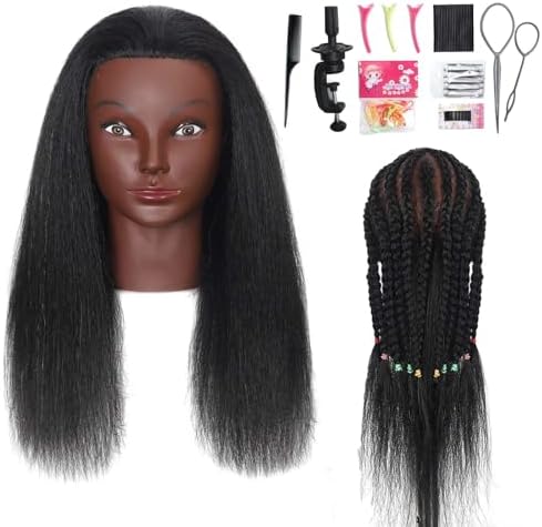 Mannequin Head 100% Human Hair Stand for Stylist Training - Image 7