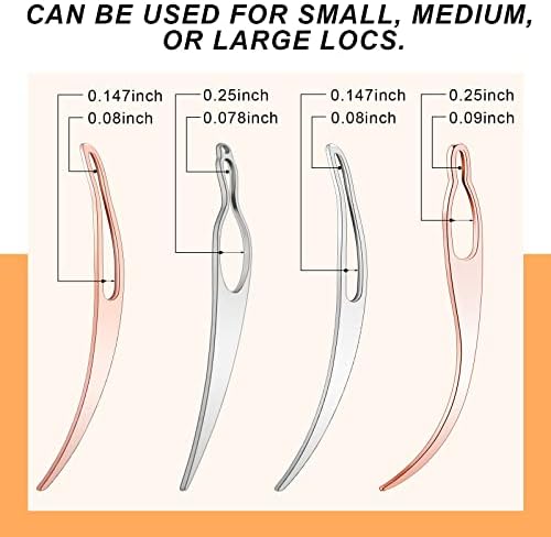 WILLBOND4 Pcs Interlocking Tool for Locs, Rose Gold, Silver - Image 2