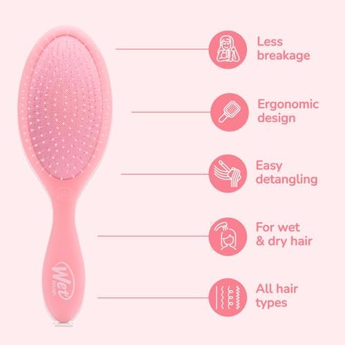 Wet Brush Original Detangler, Pink Drink (Summer Quencher), Ultra-Soft IntelliFlex Bristles Glide Through Tangles, Detangling Hair Brush (Wet & Dry), Women & Men, Limited Edition - Image 5