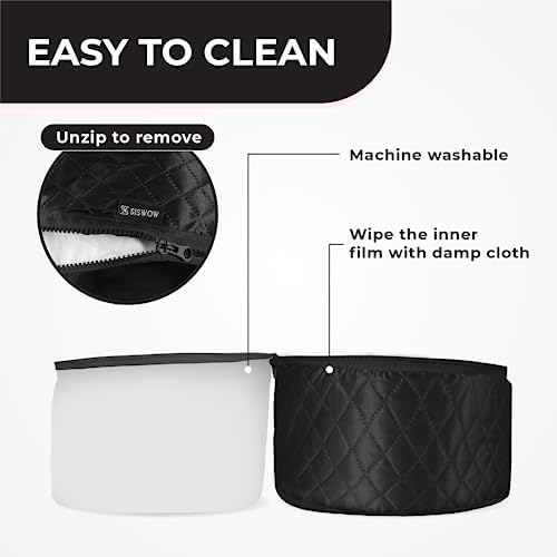 Hair Steamer for Natural Hair Home Use w/10-level Heats Up Quickly, Heat Cap for Deep Conditioning - Thermal Heat Cap for Black Hair, Great for Deep Conditioner (Black) - Image 5