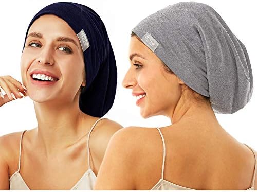 Beanie Sleep Hats Bonnet for Women Girls Curly Frizzy Hair Cover by ELIHAIR