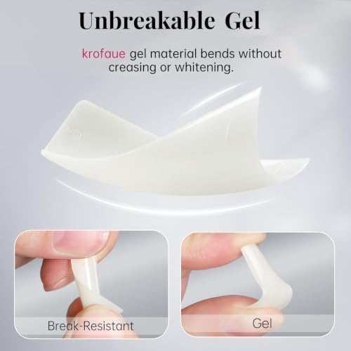 Krofaue 500PCS flexible gel French Half Cover Acrylic Nail Tips Manicure - Image 4