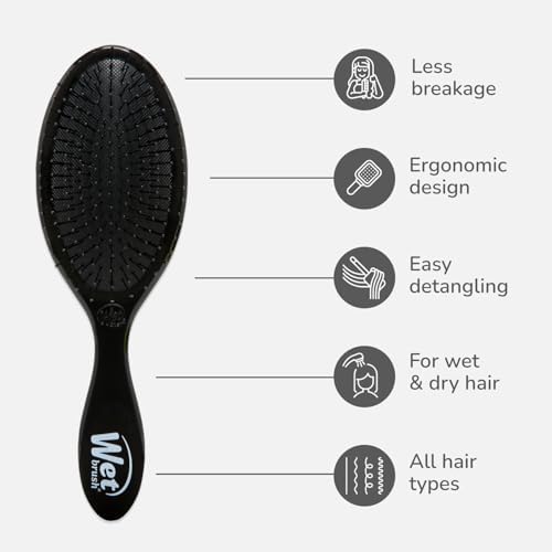 Wet Brush Original Detangler Hair Brush, Classic Black, Ultra-Soft IntelliFlex Bristles, Detangling Bristles Glide Through Tangles (Wet Dry & Damaged Hair), Women & Men (2 Pack) - Image 3