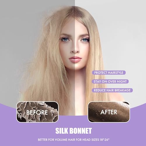 Silk Bonnet for Women,Adjustable Double Layer Sleep Cap - Image 3