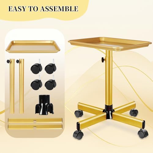 Salon Tray on Wheels,Gold Salon Rolling Tray,Tattoo Tray - Image 4