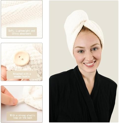 ROLSHOL 4 Pack Extra Large Microfiber Hair Towel Wraps for Women - Image 4