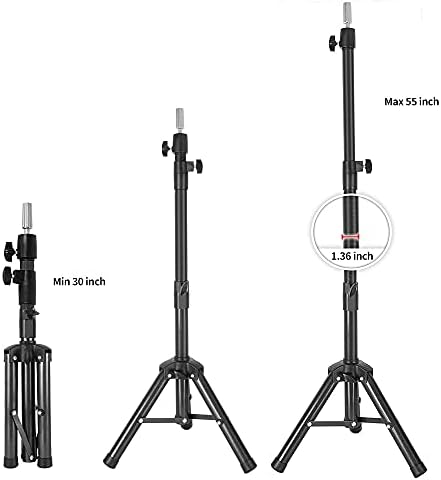 55 Inch Wig Stand Tripod Mannequin Head Stand Heavy Duty Wig Stand Tripod for Styling Wig (Black,Mannequin Head Not Included) - Image 3