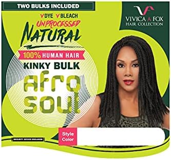 Vivica A Fox Hair Collection HKBK16-N 100% Unprocessed Natural Human Hair Afro Curl Kinky Bulk Extension, Natural, 5.8 Ounce - Image 2