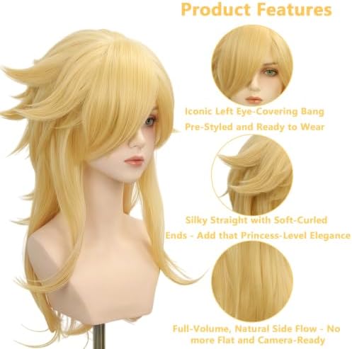 Mildiso 6pcs Girls Blonde Princess Costume Wig Kids Cosplay Halloween M136 - Image 4