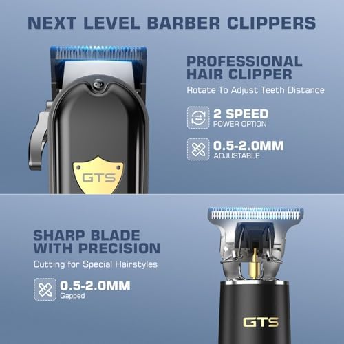 GTSPro Hair Clippers for Men, Clippers and Trimmers Set, Barber Clippers, Electric Hair Trimmer with Box, Gifts for Men Black - Image 2