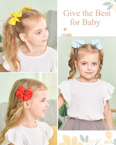 Choicbaby 60pcs 3 Inches Grosgrain Ribbon Hair Bows for Baby Girls Toddler - Image 6