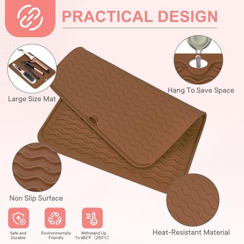 Suafrnut Oversize Silicone Heat Resistant Mat for Hair Tools(14.2" x 11") - Image 4