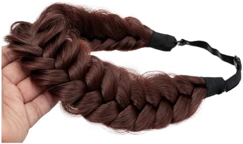 Synthetic Hair Braided Headband Classic Wide Strands Wedding Disorderly Fluffy Braids Wig Band Women Beauty Accessory - Image 4
