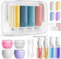 Muslish 21 Pack Travel Bottles for Toiletries, Leak-Proof TSA Compliant Silicone Travel Size Containers for Shampoo and Conditioner, BPA Free with Toiletry Bag (Yellow) by MUSLISH