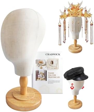 CHADWICK 21-Inch Pinnable Canvas Wig Head Stand, Beige by CHADWICK