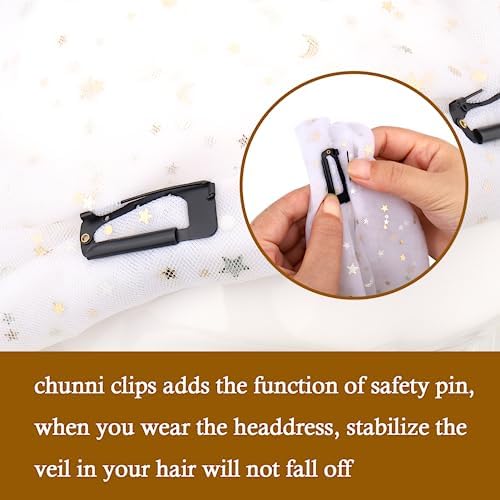 Vodolo Chunni Clips with Safety Pins,8 PCS Strong Chunni Grip Dupatta Setting Clips Indian for Woman （Mixed Colors） - Image 4