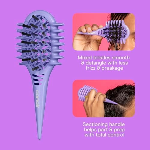Conair Curly Hair Brush, Mini Detangler for Loose Curls, Dual-Vent Design - Image 4