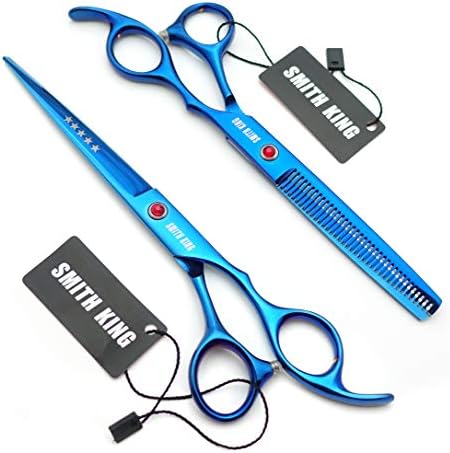 7.0 Inches Professional hair cutting thinning scissors set with razor (Blue) - Image 3
