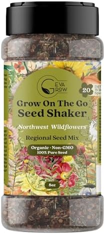 Geva Grow on the Go Seed Shaker - Northwest Wildflower Seeds Regional Mix - Organic, Non-GMO - 100% Pure Seed - 20 Different Wildflowers Seeds of Annual and Perennial, 8oz - Image 2