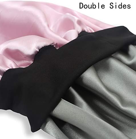 Kids Satin Bonnet Double Layer Wide Elastic Band Sleep Cap - Image 4
