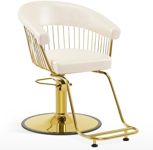 BarberPub Salon Chair for Hair Stylist, Beauty Salon Chair 8677(Champagne) by BarberPub
