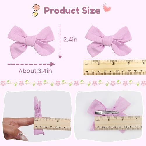CÉLLOT 40 Pieces Girls Hair Bows Linen Fabric Bows Alligator Clips Hair Accessories for Little Girls Toddlers Kids and Teens - Image 3