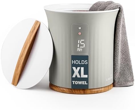Live Fine Towel Warmer | Bucket Style Luxury Heater with LED Display, Adjustable Timer, Auto Shut-Off | Fits 40” x 70” Oversized Towel by LiveFine
