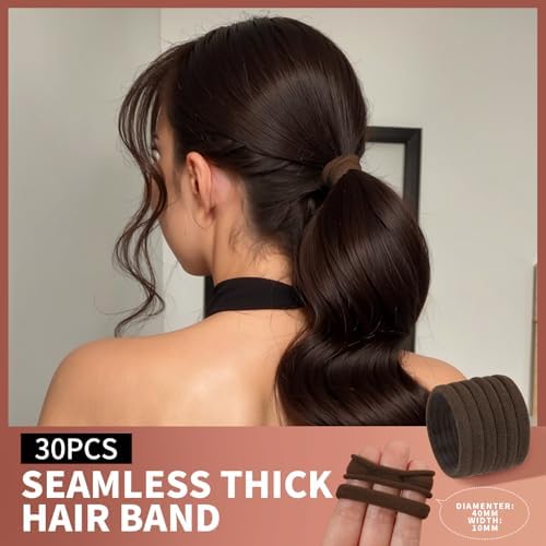 Teenitor Hair Accessories Kit for Woman & Girls: 500pcs Elastic Hair Bands; 30pcs Ponytail Holders, 30pcs Seamless Thick Hair Bands; 40pcs Bobby Hair Pins (Brown) - Image 5