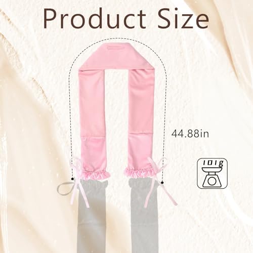 Heatless Hair Curler Overnight,No Heat Hair Curlers to Sleep in, Soft Ribbon Wrap for Long Hair, Heatless Curling Rod Headband Set for All Hair Types(Pink) - Image 2