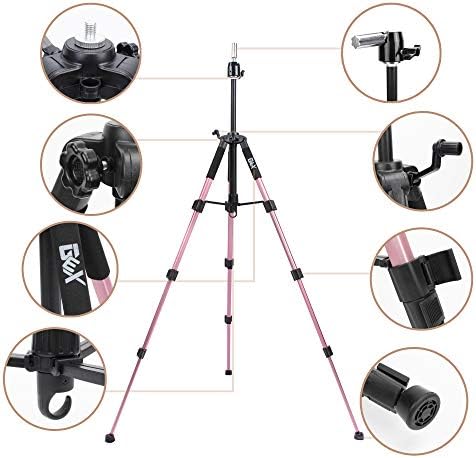 GEXWORLDWIDE GEX 55" Mannequin Tripod Stand Heavy Duty Wig Stand Canvas Block Training Doll Manikin Head for Cosmetology Hairdressing (Rose Gold) - Image 2