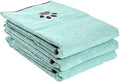Ritz Premium Embroidered Microfiber Pet Towel (3-Pack), 18" x 28", Highly Absorbent, Fast-Drying, Long-Lasting, Super Soft 80% Polyester and 20% Polyamide Pet Cloth, Spa Blue by RITZ
