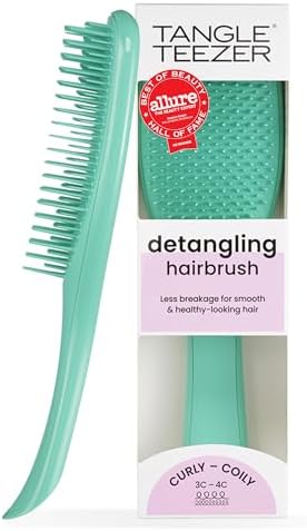 Tangle Teezer Ultimate Detangler Curly Hair Brush, 3C to 4C, Aqua Green by TangleTeezer
