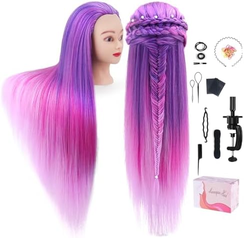Mannequin Head with Hair, TopDirect 29" Hair Manikin Training Head Hairs Practice Cosmetology Hairs Doll Styling Hairdressing Braiding Heads with Clamp Holder and Tool Kit by TopDirect