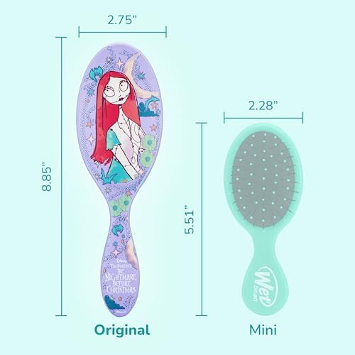 Wet Brush Detangle & Style Duo Kit, Sally (Nightmare Before Christmas) - Ultra-Soft IntelliFlex Bristles - Detangling Brush Glides Through Tangles For Wet & Dry Hair, 1 Hair Brush & 1 Coil Scrunchie - Image 6