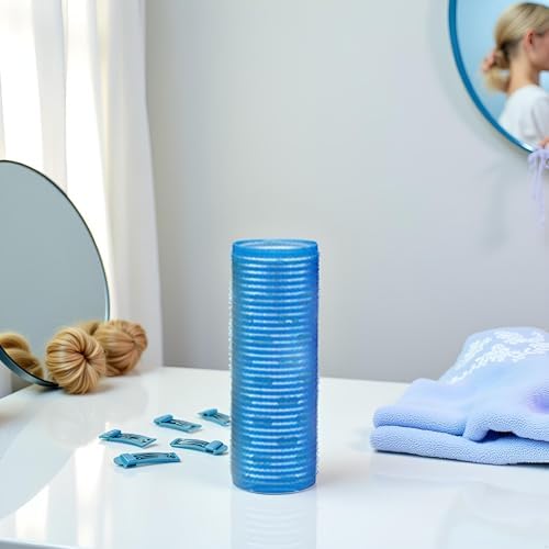 Blue Self Grip Hair Rollers, Heatless Hair Roller Sets with Clips for Long Medium Short Thick Fine Thin Hair Volume Hair Rollers - Image 4