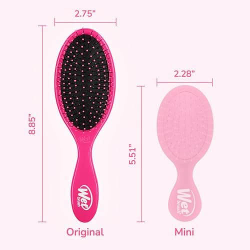 Wet Brush Detangling Brush, Original Detangler Brush (Pink) - Wet & Dry Tangle-Free Hair Brush for Women & Men - No Tangle Soft & Flexible Bristles for Straight, Curly, & Thick Hair - Image 5