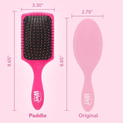 Wet Brush Paddle Detangler Hair Brush, Pink, Ultra-Soft IntelliFlex Bristles with AquaVent Design, Great For Treatment & Mask Application, Women, Men, Wet, Dry and Damaged Hair - Image 4