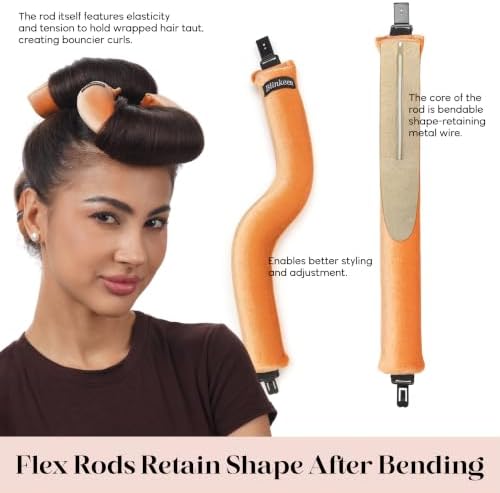 Little Heatless Hair Curler,Flexi Rods with Scarf for Blowout - Image 5