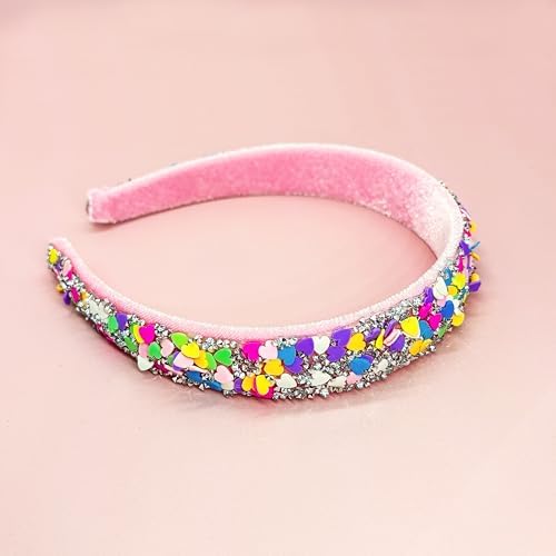FROG SAC Headbands for Girls - Heart Head Bands for Kids, Wide Rainbow Hair Band for Little Girl, Sparkly Hair Accessories for Toddler Children, Easter Basket Stocking Stuffers (Rainbow Hearts) - Image 7