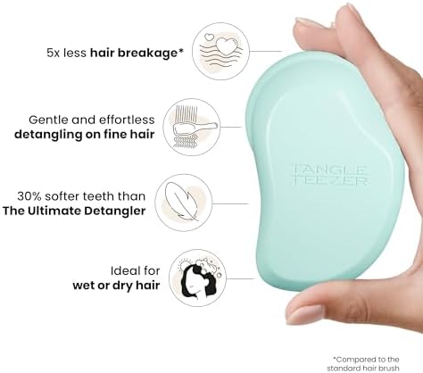 Tangle Teezer Original Detangler Brush for Fine & Fragile Hair, Mint Violet - Image 4
