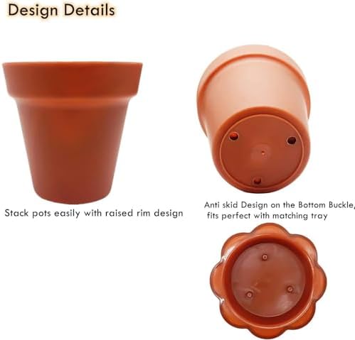 PURPLE STAR 1N 50 Packs Cupcake Plant Nursery Pots with Humidity Dome- Planting Containers Cups- Small Flower Pots with Trays & Lids for Indoor Outdoor Seedling Succulent Vegetable (Wine Red) - Image 2