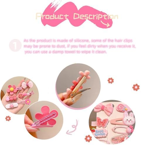 56 pcs Girl Hair Clips Cute Clips for Toddler Girls Hair Accessories for Kids Rabbit/Flower/Bow Colorful Patterns - Image 2