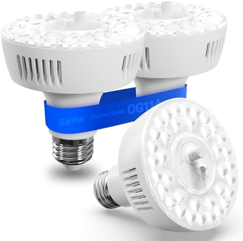 Barrina OG11A Grow Light Bulbs for Indoor Plant, 5000K 11W, 3 Packs, White by Barrina
