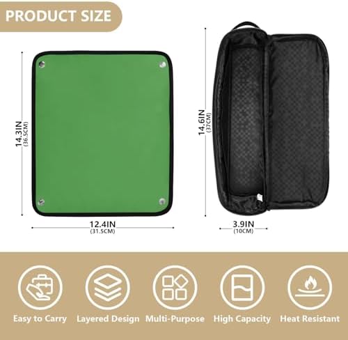 Hair Tools Travel Bag with Heat Resistant Mat Detachable 2-in-1 Curling Iron Travel Case Hot Tools Organizer for Straightener Flat Iron Dark Green - Image 4