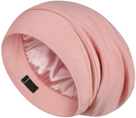 LULUSILK 100% Mulberry Silk Bonnet for Sleeping Women and Men, Pink by LULUSILK