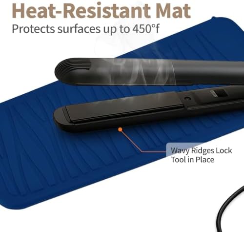 Silicone Heat Resistant Travel Mat Pouch for Hair Styling Tools (Navy Blue, 1 Pack) - Image 5