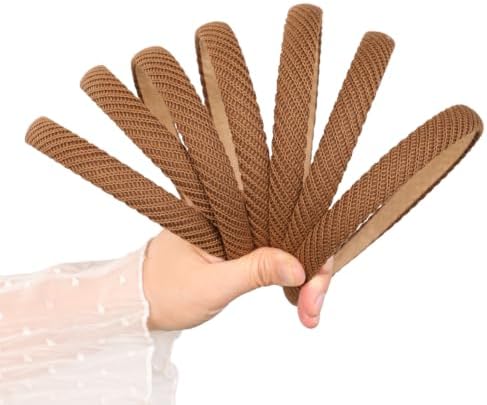 7 Pcs Headbands for Women Girls, Non Slip Cute Pearl Floral Padded Vintage Wide Fashion Multi-style Headbands for Girls (Brown MX) - Image 2