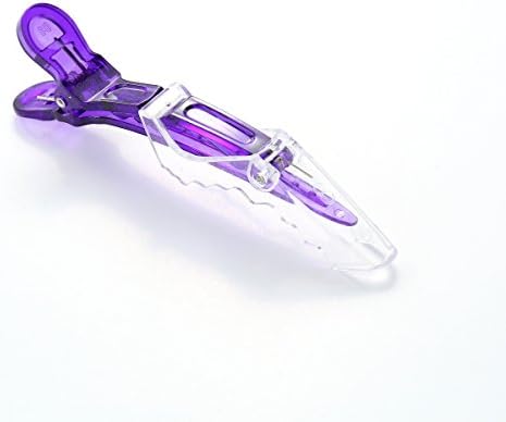 10pcs/set Multicolor Croc Clips Transparent Plastic Hairdresser Clip Hair Styling Sectioning Barrettes Professional Non Slip Alligator Clip Salon DIY Accessories Hairpins (10pcs-Purple) - Image 4